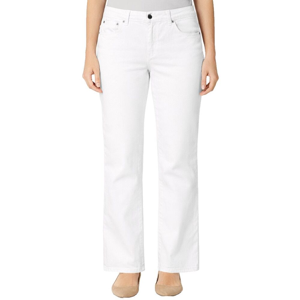 Ralph Lauren Womens 16 White Stretch Premier Straight Mid Rise Jeans Preppy NWT